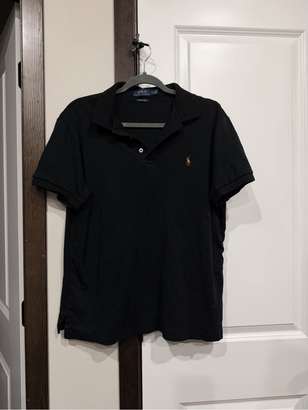 Ralph Lauren Black Polo Shirt with Gold Pony Logo